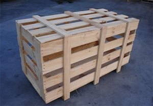 A custom wooden shipping crate