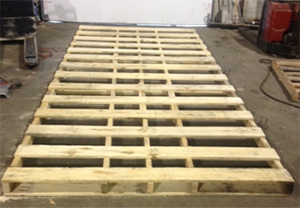 Custom-built wooden pallets
